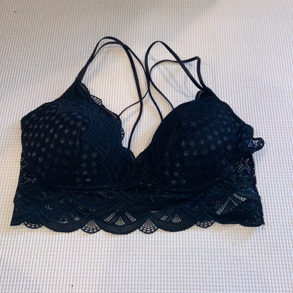 Target black lace bralette. Size large.